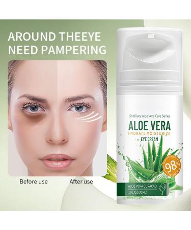 Aloe Vera Eye Cream - Dark Circles Puffiness & Bags Relief | Hydrating Anti-Aging Under Eye Cream for Dry Skin & Fine Lines - Buy Online on GoSupps.com