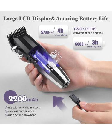 Professional Hair Clippers for Men - Cordless & Corded Barber Clippers | Rechargeable Beard Trimmer | Perfect Father s Day Gifts - Chromed & Black - Buy Online on GoSupps.com