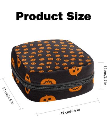 Halloween Pumpkin Menstrual Pad Storage Bag | Portable Sanitary Napkin Pouch for Teen Girls & Women | Color 11 - Buy Online on GoSupps.com