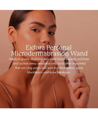 Exfora Microdermabrasion Wand by Vanity Planet - Acne & Wrinkle Treatment - 4 Heads, Dual Charging - Exfoliating Cleanser for All Skin - Buy Online on GoSupps.com