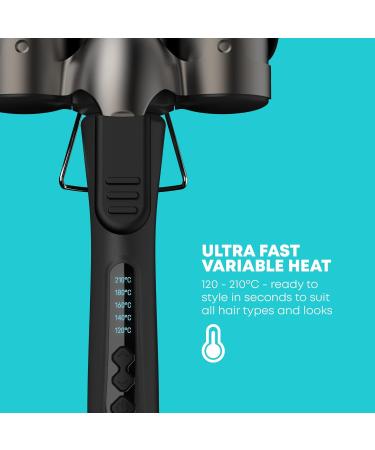 Revamp Progloss Boho Beach Hair Waver XL - 38mm 3 Barrel Waver with Variable Heat Options - Buy Online on GoSupps.com