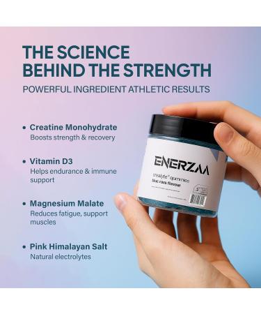 ENERZAA Daily Creatine Complex Gummies 4.5g Active Blend with Essential Electrolytes 2 Gummies per Day | 60 Count Jar | Supports Daily Vitality & Hydration (Blue Razz Flavor) - Buy Online on GoSupps.com