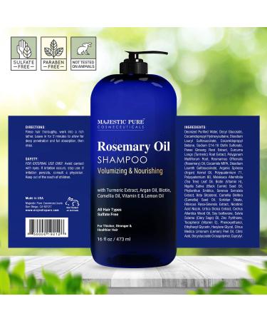 Majestic Pure Rosemary Hair Loss Shampoo - 16 fl oz | Promotes Hair Growth and Strength - Buy Online on GoSupps.com