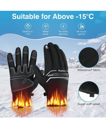 Ryesoy Winter Touch Screen Gloves - Insulated, Anti-Slip, Windproof - Black Large | Men Women Cycling, Running, Outdoor Work - Buy Online on GoSupps.com