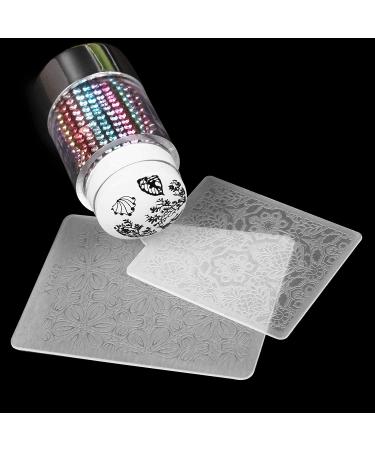 DouborQ 6Pcs French Tip Nail Stamp + Clear & White Double Stamper | 12Pcs Scraper | Nail Art Jelly Stamper for Manicure | DIY Designs - 18 Piece Set - Buy Online on GoSupps.com