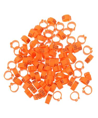 100 pcs Xuan Feet Charms Colorful Hen Leg Drumstick Number Products Stuff Identification Pigeons 1.3X1.3CM Orange