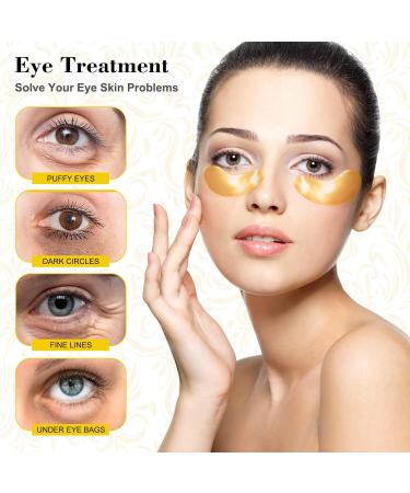 GNAPY 24K Gold Collagen Under Eye Masks - 30 Pairs | For Puffy Eyes, Dark Circles & Bags | Cooling Gel Pads for Fine Wrinkles, Hydration & Elasticity - Buy Online on GoSupps.com