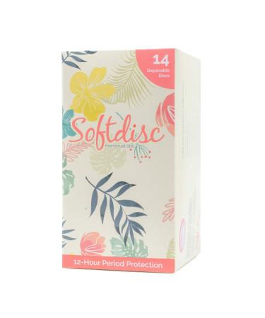 SOFTDISC - Menstrual Discs - Non-Reusable Disposable Softdiscs - Enjoy up to 12 Hours of Protection - Fewer Period Cramps Tampon and Menstrual Cup Alternative for Active Women 14 Disc Per Box