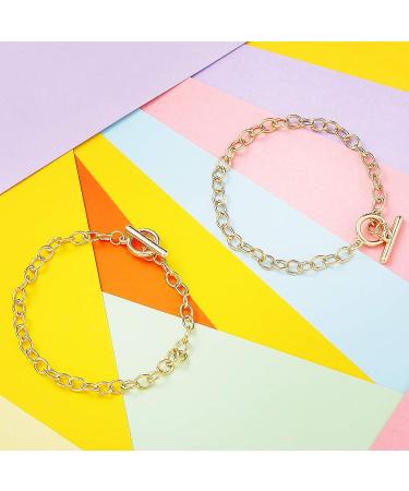 45-Piece Stainless Steel Bracelet Chains with OT Toggle Clasp - DIY Jewelry Making Supplies for Women (Gold) - Buy Online on GoSupps.com