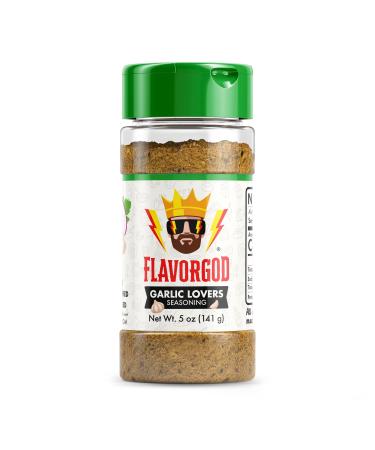 Garlic Lovers Seasoning Mix by Flavor God - Premium All Natural & Healthy Spice Blend for Chicken, Seafood & Vegetables - Kosher, Low Sodium, Gluten-Free, Vegan & Keto Friendly 5 Ounce (Pack of 1)