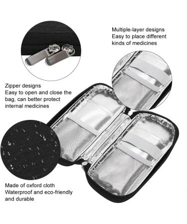 Saluaqui Insulin Cooling Bag - Portable Medication Cold Storage for Patient Care - 8.3 x 4.5 x 1.2 (Black) - Buy Online on GoSupps.com