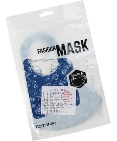 Komonee Paisley Face Mask | Washable & Reusable | Dustproof Cloth Mouth Cover for Men & Women | Cycling, Ski & Outdoor Protection | Blue - Buy Online on GoSupps.com