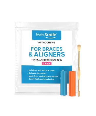 EverSmile OrthoChews and Teeth Aligner Removal Tool Chewies for Invisalign Byte and Clear or Metal Braces Medical Grade Silicone Chews to Help with Pain Relief and Seating Aligner Trays