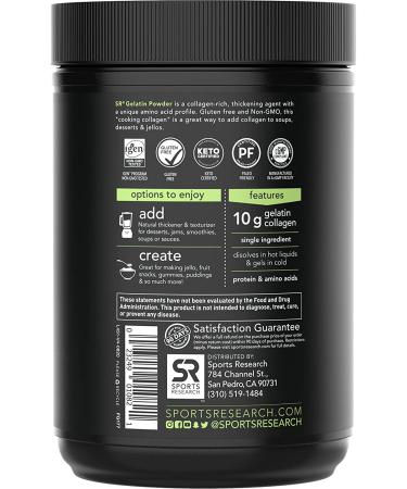 Buy Sports Research Unflavored Gelatin Powder - 16 oz (454g) for Healthy Recipes & Wellness - Buy Online on GoSupps.com