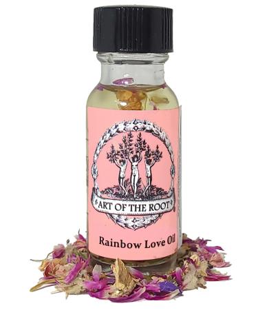 Rainbow Love Oil 1/2 oz | Handmade with Herbs & Essential Oils | for LGBTQ Relationships & Romance Related Rituals | for Conjure, Wiccan, Pagan & Magick