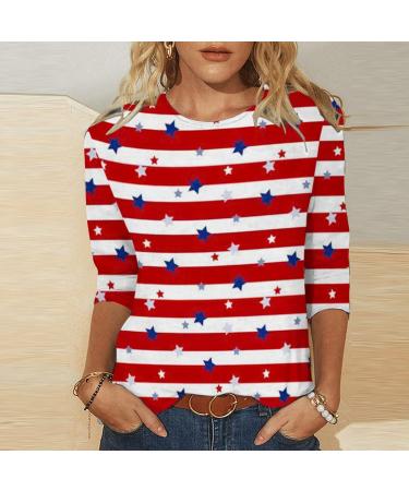 oelaio Casual Shirts for Women 2024 Trendy Marble Print Top 3/4 Sleeve Blouses Novelty Graphic Basic Tees Lightweight Tops White#55 Small - Buy Online on GoSupps.com