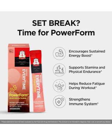 JUNG KWAN JANG Everytime PowerForm - Herbal Energy Drink Packets with Korean Red Ginseng, Black Maca Root & Taurine - Non GMO (0.33 fl oz, 10 Sticks) - Buy Online on GoSupps.com