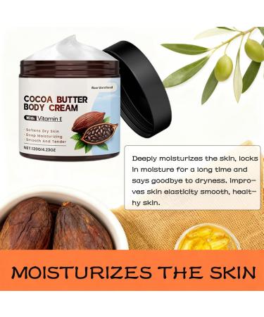 VSDFAW Cocoa Butter Body Cream with Tocopherol & Coconut Oil Body Butter Creamy Moisturizer for Long-Lasting Moisture & Soft Skin(4.23Oz/Pcs) (2Pcs) - Buy Online on GoSupps.com