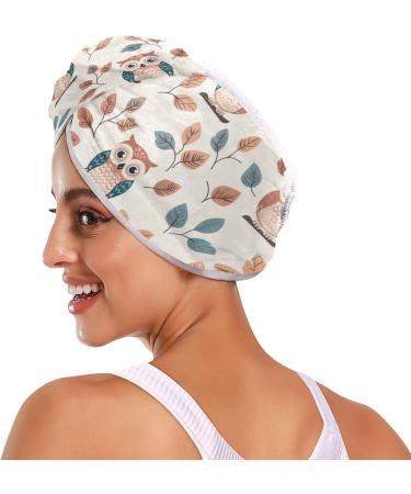 Leaf Owl Hair Towel 2 Pack - Super Absorbent Quick Dry Hair Turbans for Women & Girls | Perfect Hair Drying Solution - Buy Online on GoSupps.com