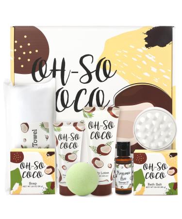 Gift Set for Women BFFLOVE 8pc Spa Gifts for Women Bath Set for Women with Bath Bomb Scentd Candle Massage oil Towel Mothers Day Gifts for Mom