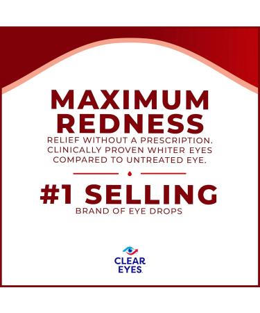 Clear Eyes Maximum Redness Relief Eye Drops | 12 Hours Comfort | 1 oz | Pack of 4 | Fast International Shipping - Buy Online on GoSupps.com