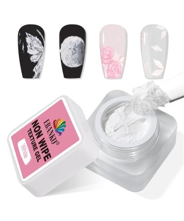 EBANKU EBANKU 3D Textured No Wipe Gel for Nail Art Thick Sculpting Gel with Sand Structure for Embossed Painting and Relief Designs Solid Color for 3D Nail Decoration White