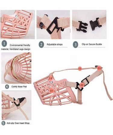 Soft Basket Dog Muzzle for Small Medium Large Dogs - Prevent Biting, Chewing, and Barking - Breathable, Adjustable Straps - Pet Puppy Mouth Cover (S Pink) - Buy Online on GoSupps.com
