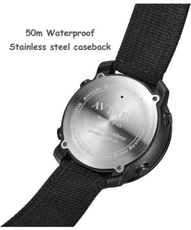 AVTREK Men's Outdoor Tactical Survival Digital Watch - Black | Military Army Altimeter, Barometer, Compass | Smart Swim Watch for Hiking & Sports - Buy Online on GoSupps.com