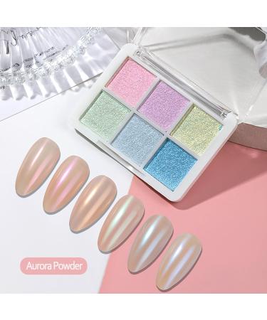 6 Colors Chrome Glitter Powder for Nails - Aurora Mirror Effect Nail Pigment & DIY Salon Glitter - Buy Online on GoSupps.com