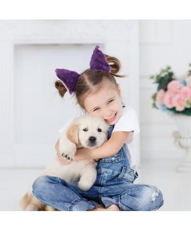 Healeved Faux Fur Cat Ears Headband - Purpless Halloween Headband for Women Soft Fabric Plush Fox Ears Headband for Halloween Thanksgiving Party Cosplay - Buy Online on GoSupps.com