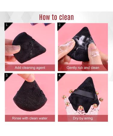 Triangle-Black Foonbe Powder Puff Set for Loose Powder & Liquid Cosmetic - Soft Plush Makeup Foundation Tool (3Pcs) - Buy Online on GoSupps.com