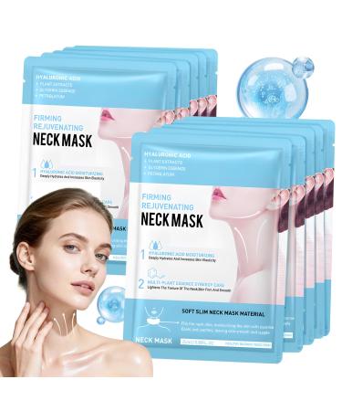 Masque Double Menton Patch Anti Rides Visage Masque pour le Cou Hydratant masque Lifting Visage Contient Acide Hyaluronique Hydrate et Raffermit le Cou R duire les Rides du cou 10 Pi ces