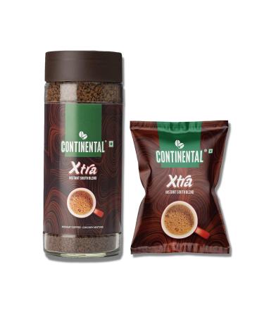 Conti'nental Coffee Xtra Coffee 200Gm Jar & 50Gm Pouch Combo | Strongest Instant Coffee Powder | 250Gm | Instant South Blend