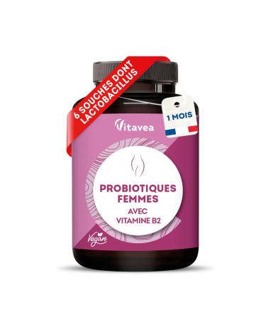 Probiotiques Flore Intime - 20 Milliards UFC - 1 mois - 6 Souches Dont Lactobacillus Gasseri & Crispatus - Vitamine B2 pour Muqueuses Saines - 60 G lules - Fabriqu en France