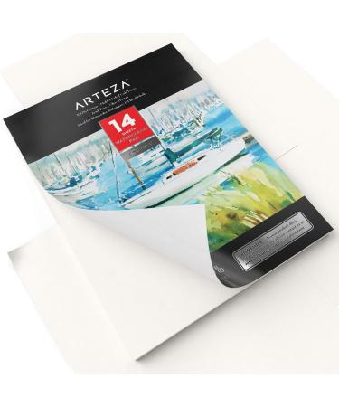 Arteza Watercolor Pad  9 x 12 Inches  14 Sheets  Cold-Pressed  100% Cotton  140-lb Art Paper  Art Supplies for Mixed Media  Acrylic and Watercolor Painting and Sketching 14 Sheets (Cold-Pressed) - Buy Online on GoSupps.com