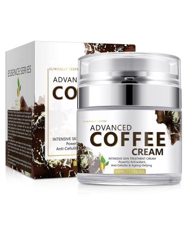 Caffeine Face Cream, Caffeine Eye Cream for Dark Circles Under Eyes, Vegan Caffeine Moisturizer, Anti-Wrinkle Moisturizing Lotion for Firming and Tightening Skin, 50