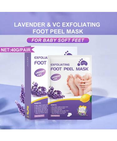 Joyeee Foot Mask Set - 5 Pairs of Moisturizing Corneal Remover Socks | Effective Peeling Foot Care (Lavender) - Buy Online on GoSupps.com