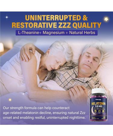 Edmmyliy Melatonin 10mg 20mg Gummies for Adults - 10mg of Melatonin Per Gummy with Magnesium, L-Theanine, GABA, Vitamin B6 & Ashwagandha - Supports Health Circadian Rhythm, Sugar Free & Vegan - Buy Online on GoSupps.com