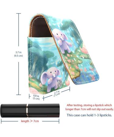 Travel Lipstick Organizer Case | Portable Makeup Bag with Mirror | Bear Bunny Elephant Design - Shop Now - Buy Online on GoSupps.com