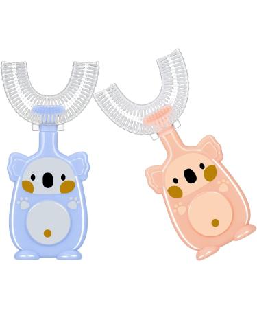 Fanshionide 360 Silicone Children's Toothbrush Set - 2 Pack for Ages 2-6 | Gentle Gum Massage & Full Mouth Clean - Buy Online on GoSupps.com
