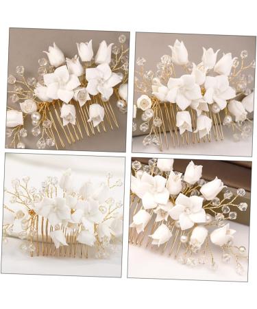 Ipetboom Wedding Hair Comb Bridal Hair Comb Accessories White The Flowers Zinc Alloy Miss Wedding Hair Piece - Buy Online on GoSupps.com