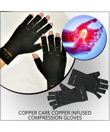Copper Care Compression Gloves - One Pair | Copper Infused Pain Relief Hand Support - Buy Online on GoSupps.com