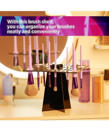 72-Hole Collapsible Makeup Brush Drying Rack | Acrylic Holder for Artists and Lovers - Black - Buy Online on GoSupps.com