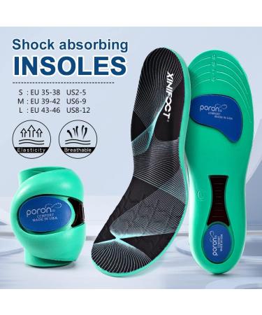 XINIFOOT Sport Insole for Plantar Fasciitis Pain Relief - Men & Women - Shock Absorbing Cushion - Arch Support - Relieve Foot & Leg Fatigue - Fits Sneakers & Work Boots - US6-9 - Buy Online on GoSupps.com