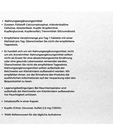 Buy Copper Trio Citrate Gluconate Sulfate 2.5 mg - 100 Tablets by Aliness | Premium Quality & Fast International Shipping - Buy Online on GoSupps.com