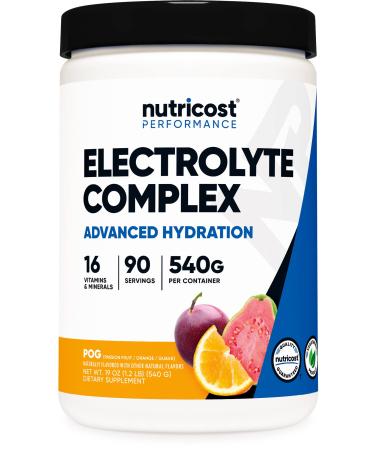 Nutricost Electrolyte Powder Complex - Passion Fruit, Orange & Guava (POG) - 90 Servings 90 Servings (Pack of 1)