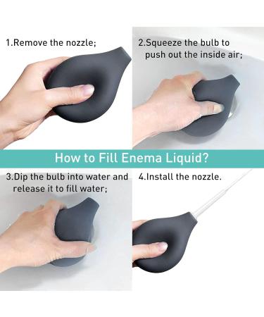 Non-Toxic Silicone Enema Bulb Kit - 220ml Douche & Medical Clean Enema Kit - Buy Online on GoSupps.com