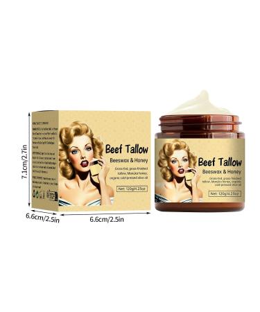 Whipped Beef Tallow and Honey Balm - Organic Skin Moisturizer for Face & Body | Grass-Fed Tallow 120g - Buy Online on GoSupps.com