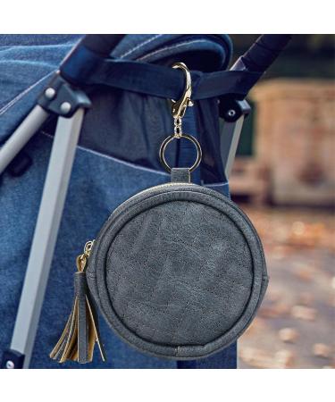 Tylyworth PU Leather Pacifier Bag | Diaper Bag Holder for Boys & Girls | Dark Blue | Holds 2 Pacifiers - 3.9 Diameter - Buy Online on GoSupps.com