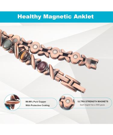 Stylish Copper Ankle Bracelet for Women | Pure Copper Turquoise Magnetic Anklet - Health & Gift - Buy Online on GoSupps.com